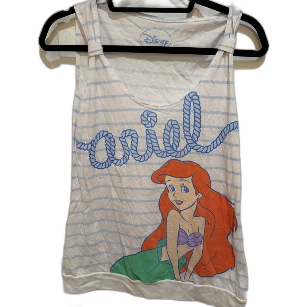 Disney Ariel The Little Mermaid Blue Stripe Nautical Tank Top
